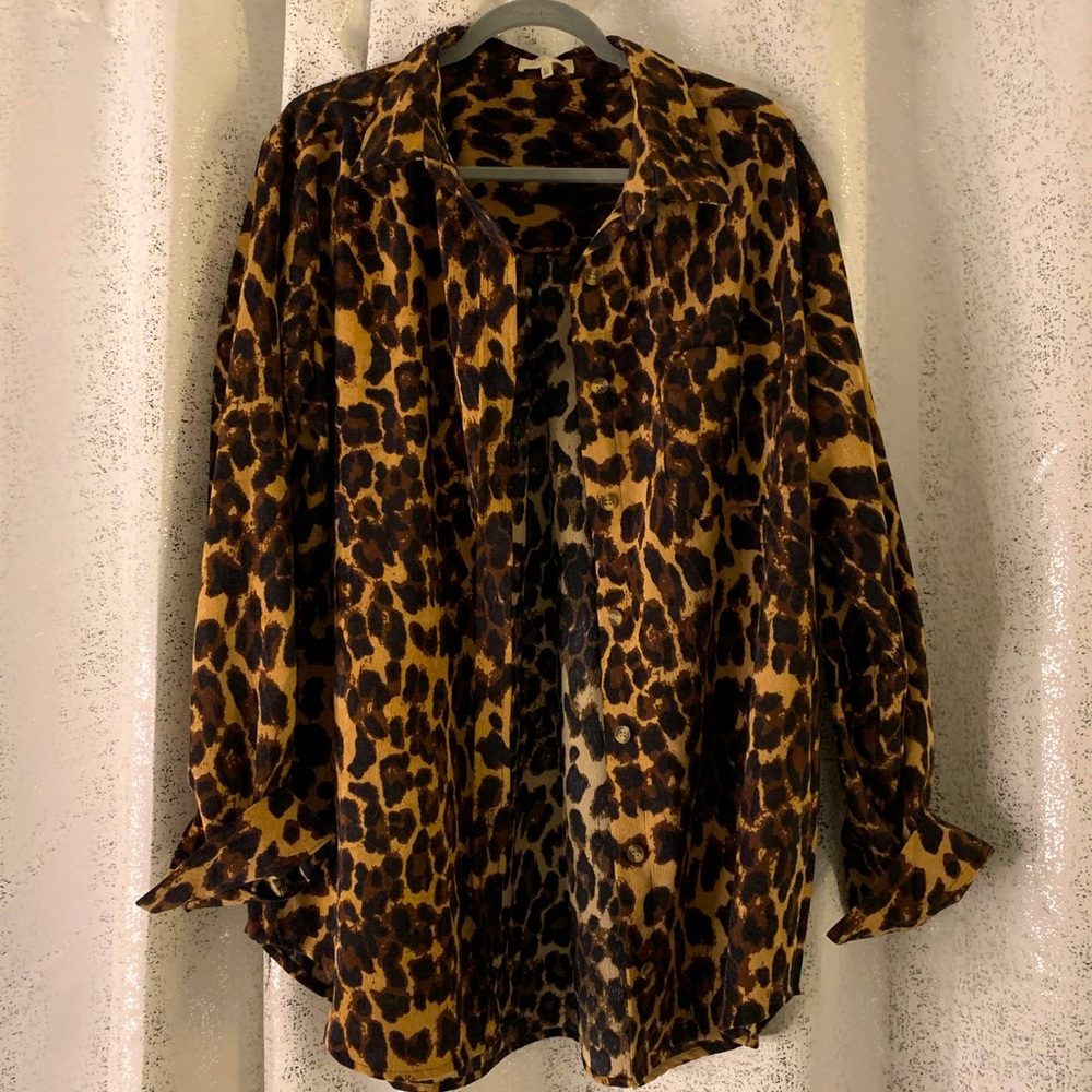Leopard Print Cardigan/Button Up, Size Xl. From B… - image 1